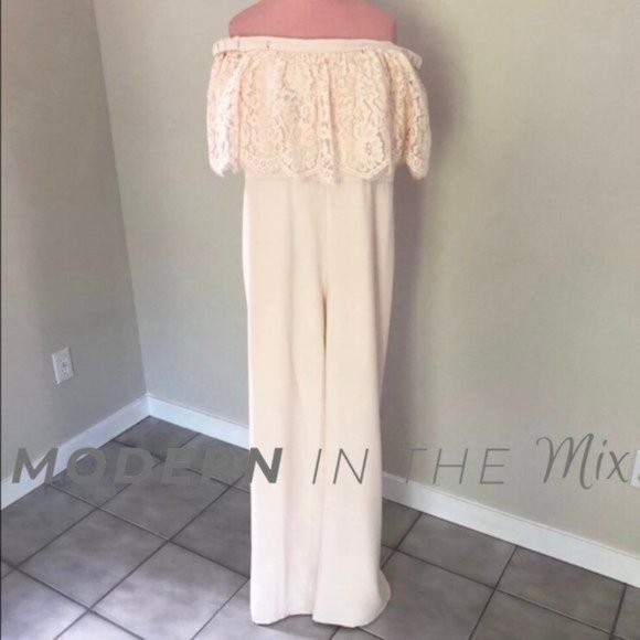 BHLDN Theia Mila Jumpsuit in Ballet Slipper Pink Size 8 EUC - Picture 6 of 7